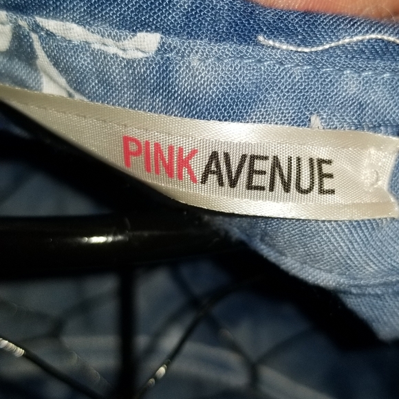 Pink Avenue Button up Blue/White Floral Blouse Sz S - Picture 4 of 4